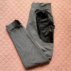 PAULO CONNERTI - Pants - trousers - grey - faux leather pockets - medium / large